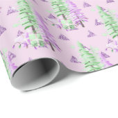 Lila Weihnachtsbaum Muster Urlaub Geschenkpapier (Rolleneckpunkt)