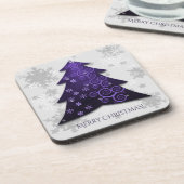 Lila Weihnachtsbaum Plastischer Untersetzer (Linke Seite)