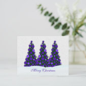 Lila Weihnachtsbaum Postkarte (Stehend Vorderseite)