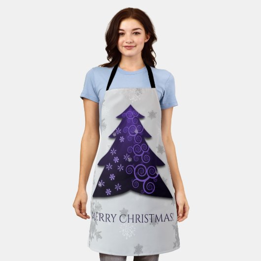 Lila Weihnachtsbaum-Schürze Schürze (Getragen)