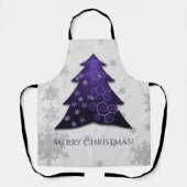 Lila Weihnachtsbaum-Schürze Schürze (Vorderseite)