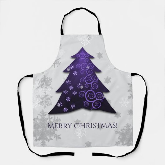 Lila Weihnachtsbaum-Schürze Schürze (Vorderseite)