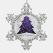 Lila Weihnachtsbaum Snowflake Ornament (Vorderseite)