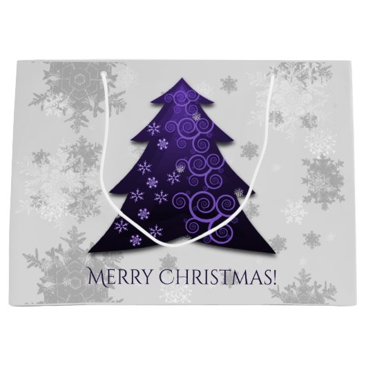 Lila Weihnachtsbaumbeutel Große Geschenktüte (Vorderseite)
