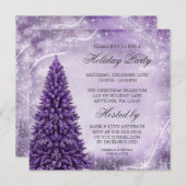 Lila Weihnachtsbaumfeier Einladung (Vorne/Hinten)