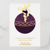 Lila Weihnachtsbaumkarte Folieneinladung (Vorderseite)