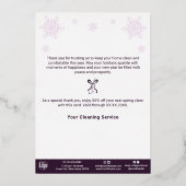 Lila Weihnachtsbaumkarte Folieneinladung (Rückseite)