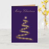 Lila Weihnachtsbaumkarte Karte (Gelbe Blume)