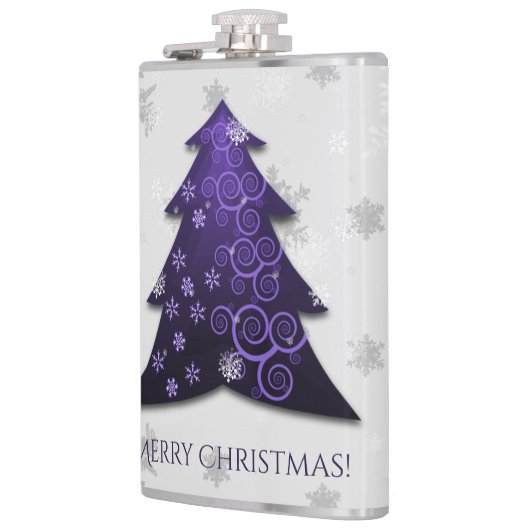 Lila Weihnachtsbaumkolben Flachmann (Links)