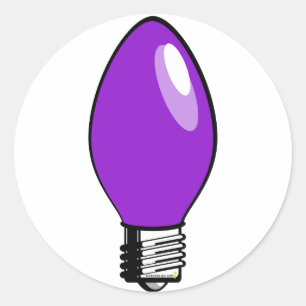 Lila Weihnachtsbaumlicht Runder Aufkleber