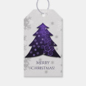 Lila Weihnachtsbaummarke Geschenkanhänger (Vorderseite)