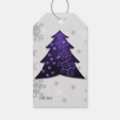 Lila Weihnachtsbaummarke Geschenkanhänger (Rückseite)