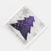 Lila Weihnachtsbaumpapier Napkin Serviette (Ecke)