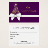 Lila Weihnachtsbaumschneeflocken Bow Geschenkkarte (Vorne & Hinten)