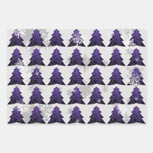 Lila Weihnachtsbaumwrapppapier Geschenkpapier Set (Vorderseite 2)