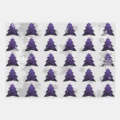 Lila Weihnachtsbaumwrapppapier Geschenkpapier Set (Vorderseite)