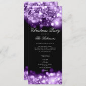 Lila Weihnachtsbeleuchtung Einladungsprogramm & Me Einladung (Vorne/Hinten)