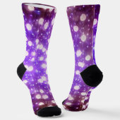 Lila Weihnachtsbeleuchtung Socken (Gewinkelt)