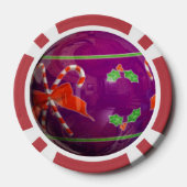 Lila Weihnachtsbirne Pokerchips (Rückseite)