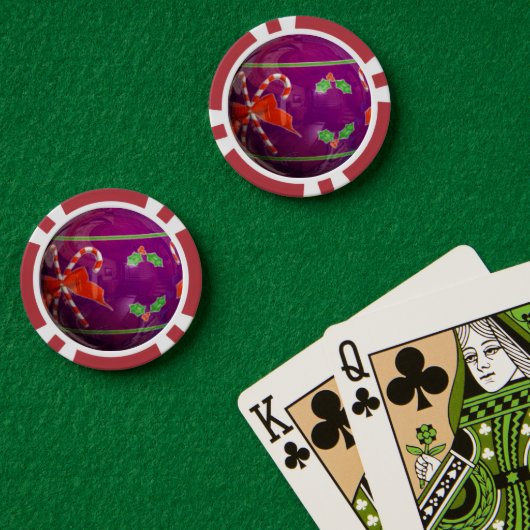 Lila Weihnachtsbirne Pokerchips (Pokertisch (doppelt))