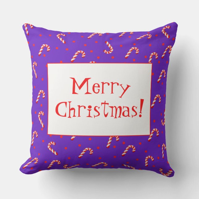 Lila Weihnachtscreme Kissen (Vorderseite)