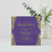 Lila Weihnachtsfeier Einladung (Stehend Vorderseite)