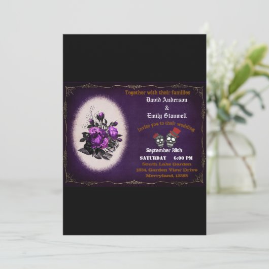 Lila Weihnachtsfeier Einladung (Stehend Vorderseite)