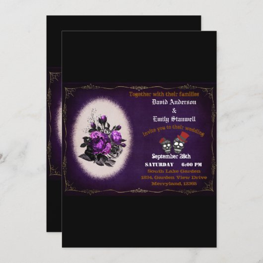 Lila Weihnachtsfeier Einladung (Vorne/Hinten)