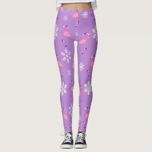 lila Weihnachtsfeier Leggings