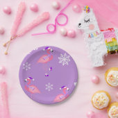 lila Weihnachtsfeier Pappteller (Party)
