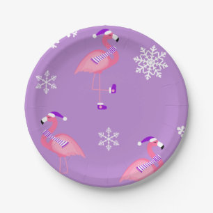 lila Weihnachtsfeier Pappteller