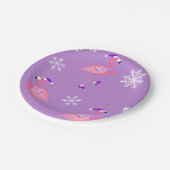 lila Weihnachtsfeier Pappteller (Schrägansicht)