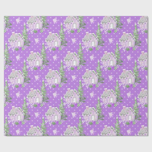 Lila Weihnachtsgebäck Geschenkpapier (Flach)