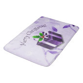 Lila Weihnachtsgeschenk Bath Mat Badematte (Schrägansicht)