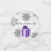 Lila Weihnachtsgeschenk Confetti Konfetti (Klein Vorderseite)