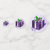 Lila Weihnachtsgeschenk Confetti Konfetti (Vorderseiten)