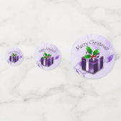 Lila Weihnachtsgeschenk Confetti Konfetti (Rückseiten)