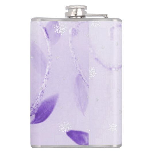 Lila Weihnachtsgeschenk Flachmann (Rückseite)