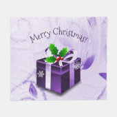 Lila Weihnachtsgeschenk Fleecedecke (Vorderseite (Horizontal))