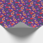 Lila Weihnachtsgeschenk Geschenkpapier (Ecke)