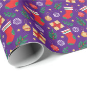 Lila Weihnachtsgeschenk Geschenkpapier (Rolleneckpunkt)