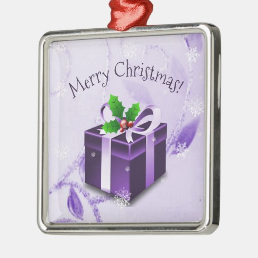 Lila Weihnachtsgeschenk Keramik Ornament (Links)