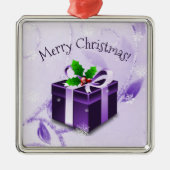 Lila Weihnachtsgeschenk Keramik Ornament Aus Metall (Vorne)
