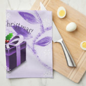 Lila Weihnachtsgeschenk Küchentuch (Viertel Falte)