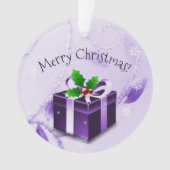 Lila Weihnachtsgeschenk Ornament (Vorderseite)