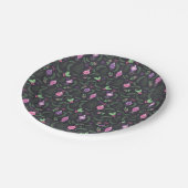 Lila Weihnachtsgeschenk Pappteller (Schrägansicht)