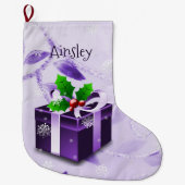 Lila Weihnachtsgeschenk Strumpf Großer Weihnachtsstrumpf (Vorderseite)