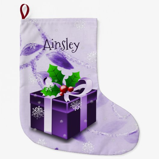 Lila Weihnachtsgeschenk Strumpf Großer Weihnachtsstrumpf (Vorderseite)