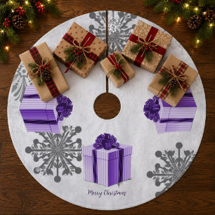 Lila Weihnachtsgeschenk Treppenhaus Fleece Weihnachtsbaumdecke
