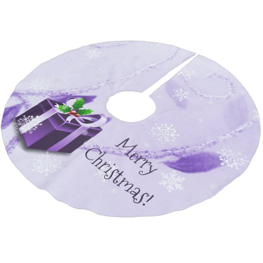 Lila Weihnachtsgeschenk Treppenhaus Polyester Weihnachtsbaumdecke (Schrägansicht)